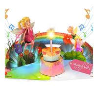 Carte d'anniversaire pour fille de 8 ans, fée 3D, avec musique, pop-up, chantante, avec bougie LED, pour fille de 8 ans, fille, petite-fille