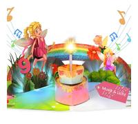 Carte d'anniversaire pour fille de 9 ans, fée 3D, avec musique, pop-up chantante, avec bougie LED, pour fille de 9 ans, fille, petite-fille