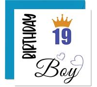 Carte d'anniversaire pour homme - Carte d'anniversaire pour garçon - Cartes d'anniversaire pour homme de 19 ans fils frère petit-fils cousin ami neveu
