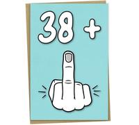 Carte d'anniversaire pour le 39ème anniversaire, 38 + 1, carte d'anniversaire amusante pour les femmes ou les hommes de 39 ans, 12,7 x 17,8 cm