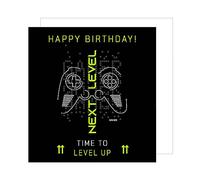 Carte d'anniversaire Premium carrée Edition Seidel avec enveloppe - Texte « Joyeux anniversaire » pour lui, ami, frère, fils, enfants, adolescent, gamer, manette Xbox PS5 PC VR Switch (GQ142)