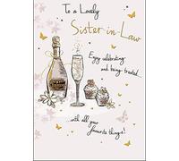 Carte d'anniversaire traditionnelle pour belle-sœur - Piccadilly Greetings, blanc, 17,8 x 12,7 cm