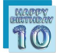 Carte de 10e anniversaire pour homme et homme - Élégante et élégante - Cartes d'anniversaire pour homme de 10 ans fils frère petit-fils frère petit-fils ami 145mm cartes de vœux pour