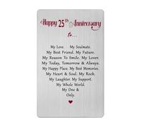 Carte de 25e anniversaire de mariage pour femme, homme, mari, épouse, idée cadeau pour lui et elle