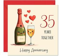 Carte de 35e anniversaire pour homme et femme - Carte d'anniversaire de 35 ans pour petite amie, petit ami, partenaire, cartes de vœux pour lui et elle