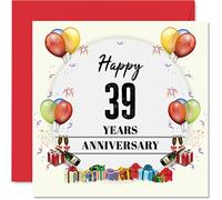 Carte de 39e anniversaire de mariage pour mari, femme, fête d'anniversaire, carte de vœux pour partenaire, 145 mm