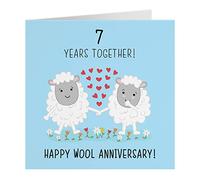 Carte de 7e anniversaire de mariage - Noces de laine