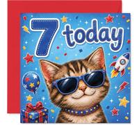 Carte de 7e anniversaire ludique, pleine de plaisir d'anniversaire