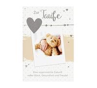Carte de baptême Teddy 11,6 x 16,6 cm