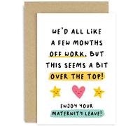 Carte de congé de maternité amusante pour future maman - Carte de grossesse hilarante pour collègue, collègue, meilleure amie - Carte de nouveaux parents | Intérieur vierge