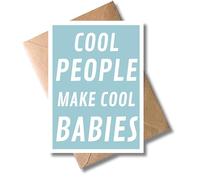 Carte de félicitations pour naissance avec enveloppe - Carte de félicitations pour la naissance « Cool People make Cool Babies », carte cadeau de grossesse, de genre, pour garçon, protection de la