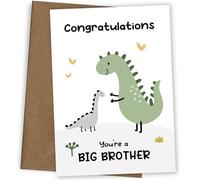Carte de félicitations pour un nouveau grand frère - Carte de félicitations sur le thème des dinosaures