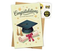 Carte de félicitations pour votre remise de diplôme 2026 - Cadeau pour lycéenne, étudiante, fille, fils, lui, elle, amis, carte de vœux de félicitations pour diplômé - 13 x 20 cm - G22