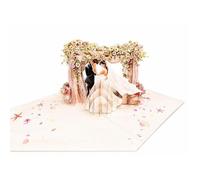 Carte de mariage 3D Arche de roses romantique de vœux faite main pour anniversaire de mariage Format 13 x 18 cm, enveloppe incluse