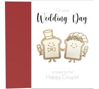 Carte de mariage avec aimants de réfrigérateur Toast en bois - A Toast to the Happy Couple