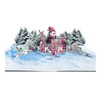 Carte de Noël 3D pop up avec Enveloppe, Forêt de bonhommes de neige, Convient comme Cadeau de Noel pour les Enfants Épouse Mari Maman Papa Copine Petit Ami