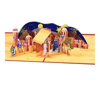Carte de Noël 3D pop up avec Enveloppe, Naissance de Jésus | la Famille Chrétienne, Convient comme Cadeau de Noel pour les Enfants Épouse Mari Maman Papa Copine Petit Ami