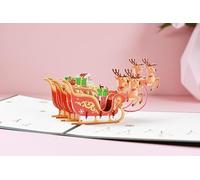 Carte de Noël 3D pop up avec Enveloppe, Renne en papier imprimé multicolore, Convient comme Cadeau de Noel pour les Enfants Épouse Mari Maman Papa Copine Petit Ami