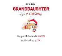 Carte de Noël mignonne petite-fille 1er Noël - 17,8 x 12,7 cm - Piccadilly Greetings