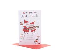 Carte de Noël pour tante et oncle - Carte de Noël spéciale couple - Motif Père Noël et Mme Clause