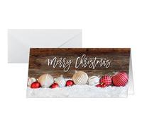 Carte de Noël 'Red and white Christmas with dark wood'