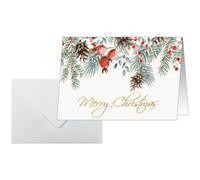 Carte de Noël 'Red berries and pine cones', A6