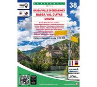 Carte de randonnée n° 38 - Bassa Valle di Gressoney, Bassa Val d'Ayas, Oropa | Fraternali - 1/25 000