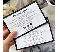 Carte de remerciement personnalisée pour votre commande, carte de décoration pour petite boutique, carte cadeau pour petite entreprise, papier couché, logo personnalisé customized 1