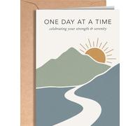 Carte de sobriété - Carte « One Day At A Time Sober » - Cartes de félicitations Soberversaire pour homme ou femme - AA Addiction Recovery Milestone - NUM 538