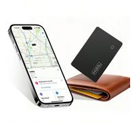 Carte de suivi de portefeuille à charge sans fil Bluetooth compatible avec le traqueur GPS, carte de portefeuille de suivi intelligent compatible avec l'application Apple "Localiser" ABS