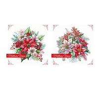 Carte De Voeux - 5 Cartes Meilleurs Voeux Edelweiss Décor Brillant G