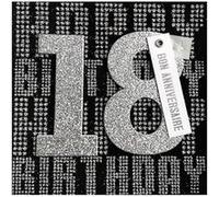 Carte De Voeux Glamour - Anniversaire - 18 Ans Noir Argenté noir G