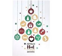 Carte De Voeux - Joyeux Noël Bonne Année Sapin Boules De Noël G