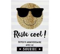 Carte De Voeux Paillettes - Anniversaire - Reste Cool ! G