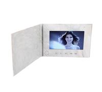 Carte de Voeux Vidéo, ABS et Carton 5 Boutons de Commande Brochure Vidéo Numérique avec 2 Go de Mémoire pour Noël (Gray)