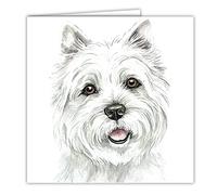 Carte de voeux vierge avec image aquarelle - chien West Highland White Terrier