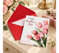 Carte de vœux florale pour la fête des mères, carte pliable avec enveloppe assortie, imprimé botanique floral