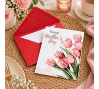 Carte de vœux florale pour la fête des mères, carte pliante avec enveloppe assortie, imprimé botanique floral, structure pliable