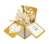 Carte de vœux pop-up pour elle et lui - Grand cadeau 3D - 1 an - Pour femme - Idée cadeau de mariage de 1 an