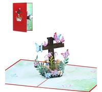 Carte de vœux religieuse pop-up au design élégant et enveloppe de qualité supérieure - Cartes de Pâques, Noël, Thanksgiving pour célébrations, bénédictions, félicitations