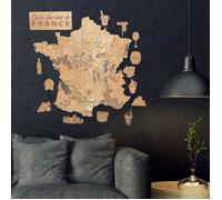 Carte des vins de France en bois ( 60*60 cm) - Creatifwood - Décoration Murale