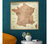 Carte des vins de france panneau beige