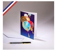 Carte double Carnet de couleurs créée et imprimée en France sur papier certifié PEFC - Envolée de lampions G