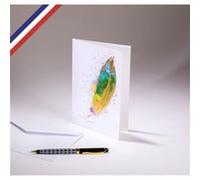 Carte double Carnet de couleurs créée et imprimée en France sur papier certifié PEFC - Une belle plume pour écrire G
