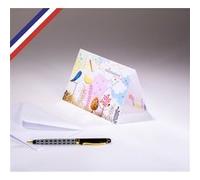 Carte double Gourmandiz créée et imprimée en France sur papier certifié PEFC - Félicitations pour le bébé - Cigogne G