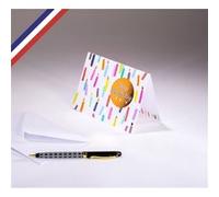 Carte double Gourmandiz créée et imprimée en France sur papier certifié PEFC - Happy birthday - Bougies G