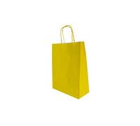 Carte Dozio - Shopper en papier couleur jaune, poignée torsadée, f.to cm 22+10x27, cf 25 pcs