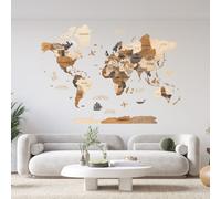 Carte du monde en bois 3d multicolor xl