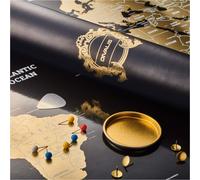 Carte du monde Krasbare, format extra large, noir et or, 87 x 55 cm, avec accessoires inclus