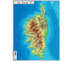 Carte en relief - Corse - 42 X 31 cm | Relief Editions